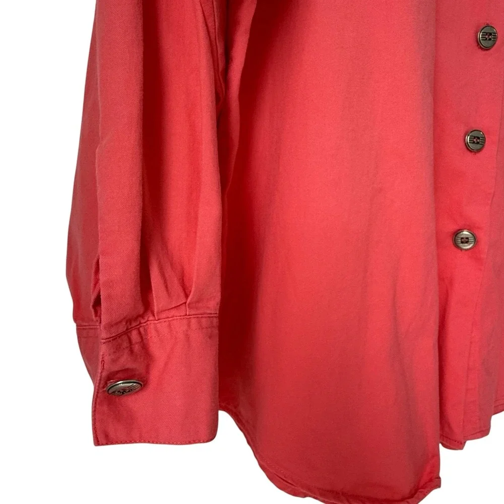 Vtg IB Diffusion Womens Western Shirt Plus 22W Coral Colorful Embroidery Cowgirl